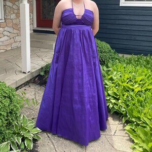 Purple A Line Prom Dress